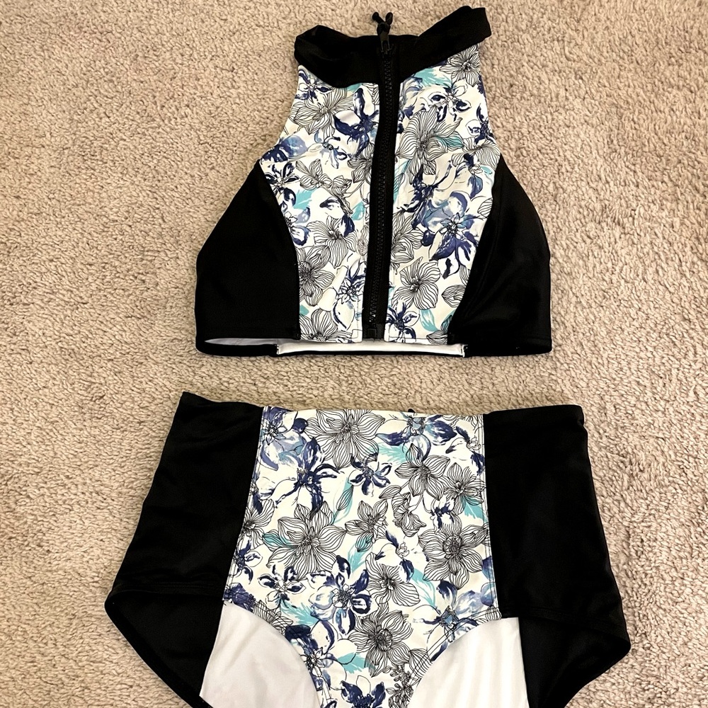 High Waisted 2 Piece Swim Suit
